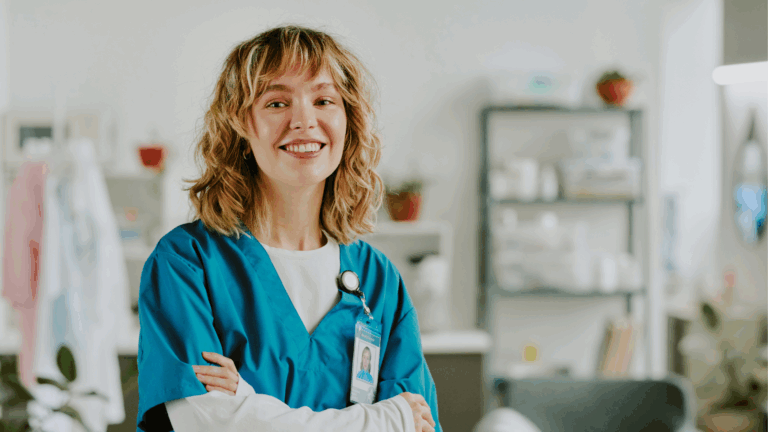 female nurse smiling