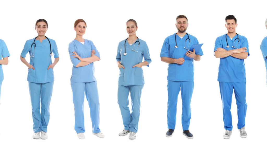 medical people on white background