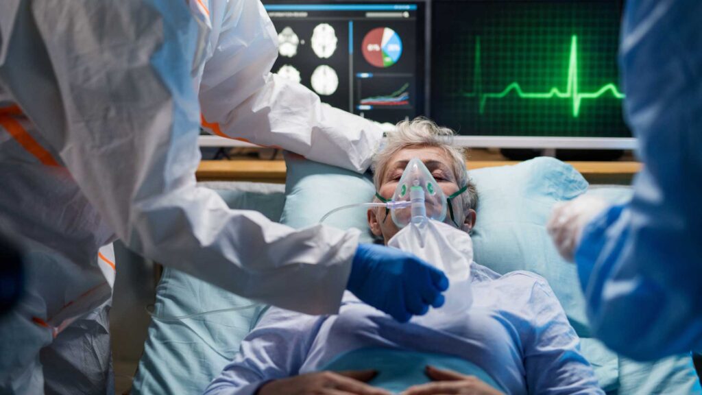 patient lying in bed
