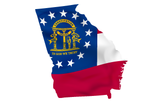 Georgia flag map
