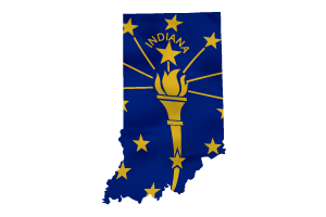 Indiana flag map