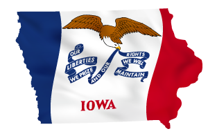 Iowa flag map