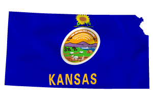 Kansas flag map