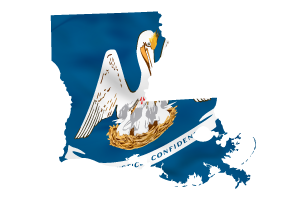 louisiana flag map