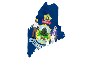 Maine flag map