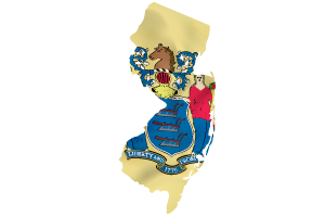 New Jersey flag map