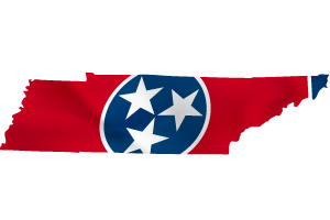 Tennessee flag map
