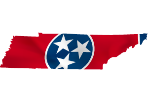 Tennessee flag map