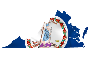 Virginia flag map