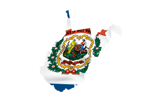 West Virginia flag map
