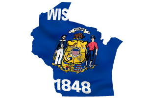 Wisconsin flag map